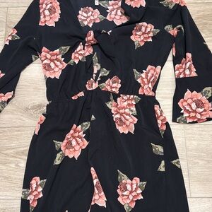 Floral Black romper